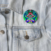 Psychedelic Flutterby Ronde Button 5,7 Cm (In situ)