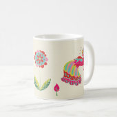 Psychedelic Folk Pheasant Coffee Mok (Voorkant rechts)