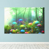 Psychedelic Forest: Colorful Wall Art Print (Insitu (Houten vloer))