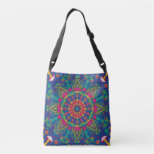 Psychedelic Forest Mandala Crossbody Tas (Achterkant)