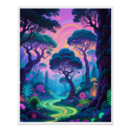 Psychedelic forest poster