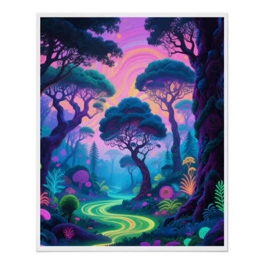 Psychedelic forest poster (Voorkant)