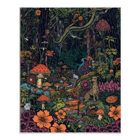Psychedelic forest poster (Voorkant)