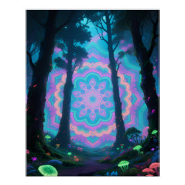 Psychedelic forest poster