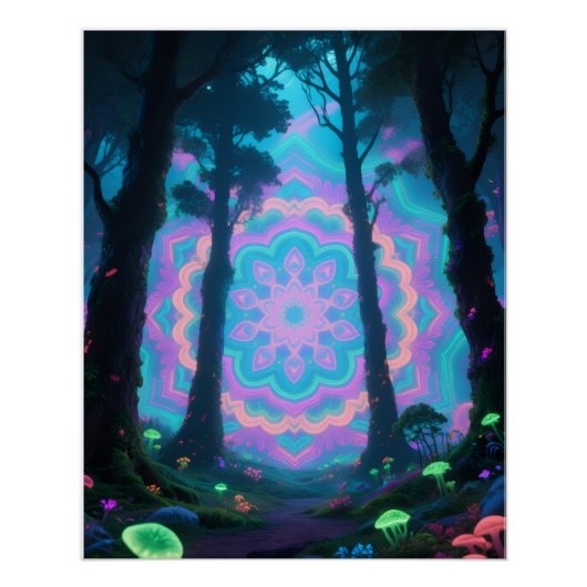 Psychedelic forest poster (Voorkant)