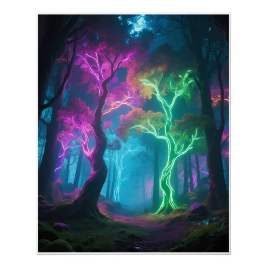 Psychedelic forest poster (Voorkant)