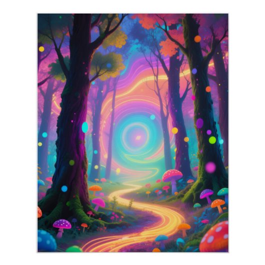 Psychedelic forest poster (Voorkant)