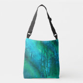 Psychedelic Forest (turquoise-spring green) Crossbody Tas (Voorkant)