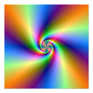 Psychedelic Four Wind Spiral Foto Afdruk