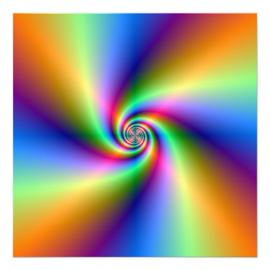 Psychedelic Four Wind Spiral Foto Afdruk (Voorkant)