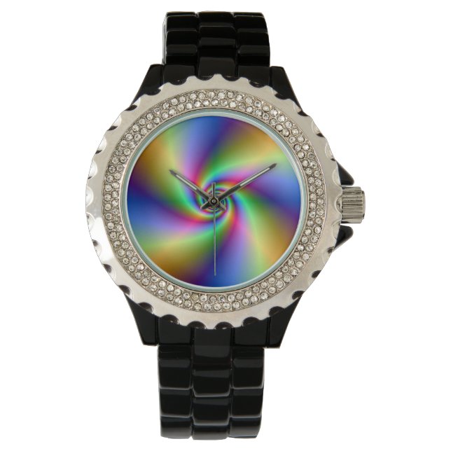 Psychedelic Four Wind Spiral Horloge (Voorkant)
