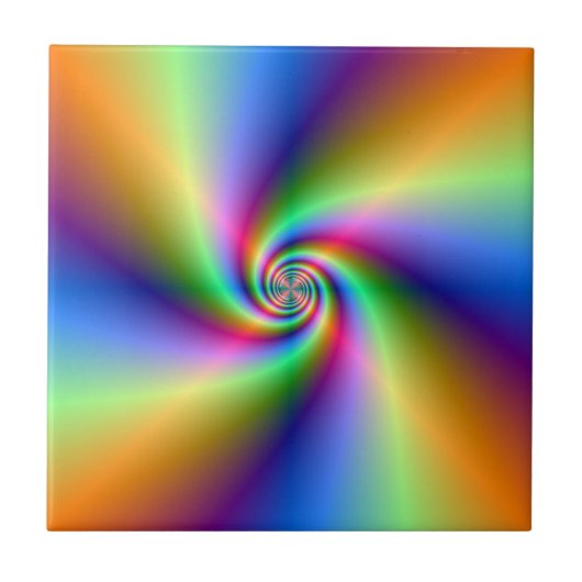 Psychedelic Four Wind Spiral tegel Tegeltje (Voorkant)