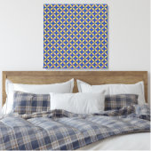 Psychedelic Four Winds Spiral tiled Canvas Print (Insitu (Slaapkamer))