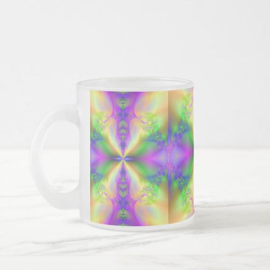 Psychedelic Fractal 85 ~ Frosted Glass Mok (Links)