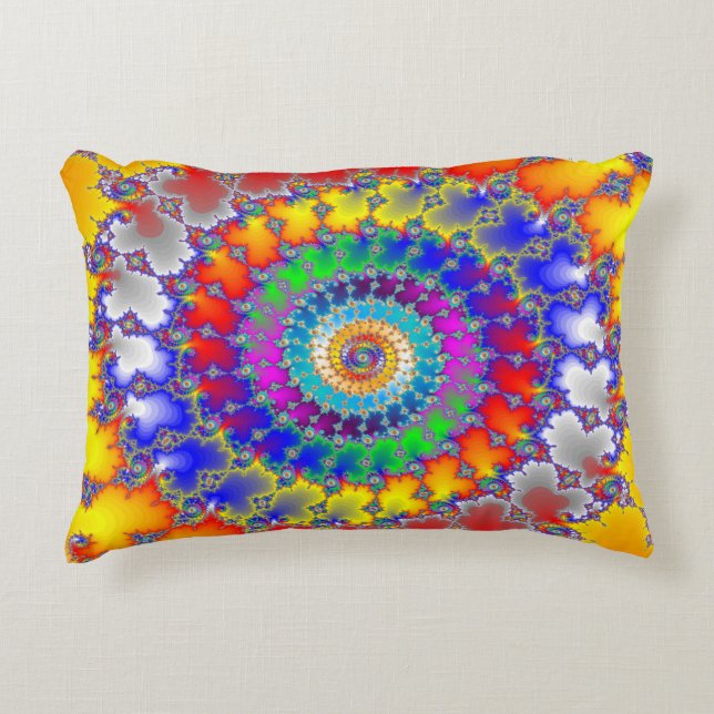 Psychedelic Fractal Accent Kussen (Voorkant)