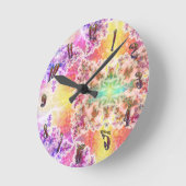 Psychedelic Fractal Art Design Clock Ronde Klok (Hoek)