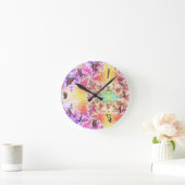 Psychedelic Fractal Art Design Clock Ronde Klok (Huis)