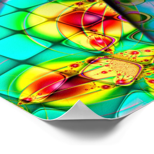 Psychedelic fractal art poster (Hoek)