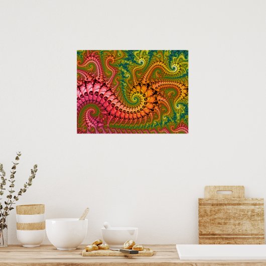 Psychedelic Fractal Art Poster (Keuken)