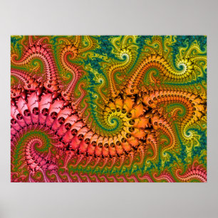 Psychedelic Fractal Art Poster