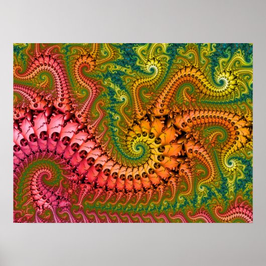 Psychedelic Fractal Art Poster (Voorkant)