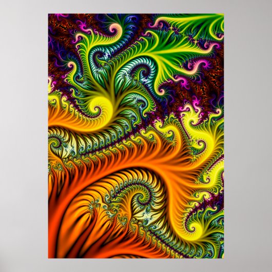 Psychedelic Fractal Art Poster (Voorkant)
