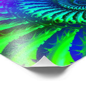 Psychedelic Fractal Blue Pattern Foto Afdruk (Hoek)