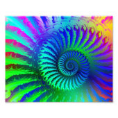 Psychedelic Fractal Blue Pattern Foto Afdruk (Voorkant)