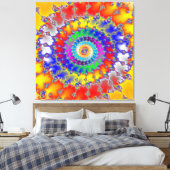 Psychedelic Fractal Canvas Afdruk (Insitu (Slaapkamer))