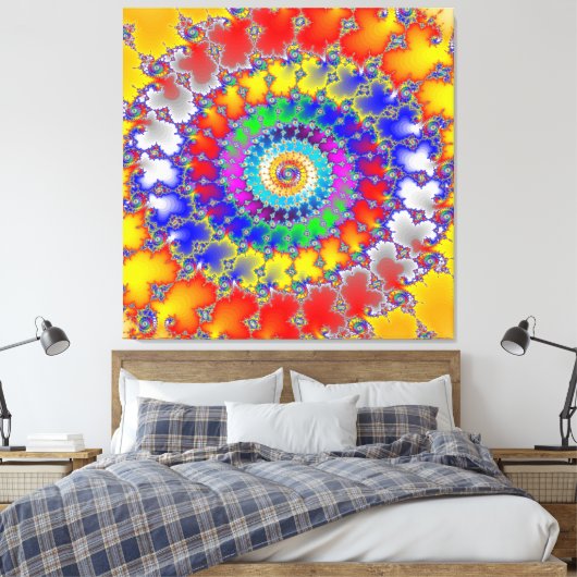 Psychedelic Fractal Canvas Afdruk (Insitu (Slaapkamer))