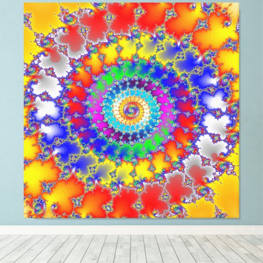 Psychedelic Fractal Canvas Afdruk (Insitu (Houten vloer))