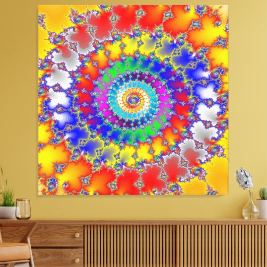 Psychedelic Fractal Canvas Afdruk (Insitu (Woonkamer))