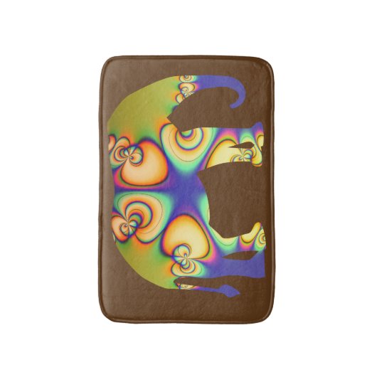 Psychedelic Fractal Elephant Badmat (Voorkant Verticaal)