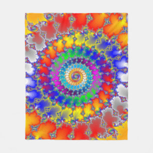 Psychedelic Fractal Fleece Deken