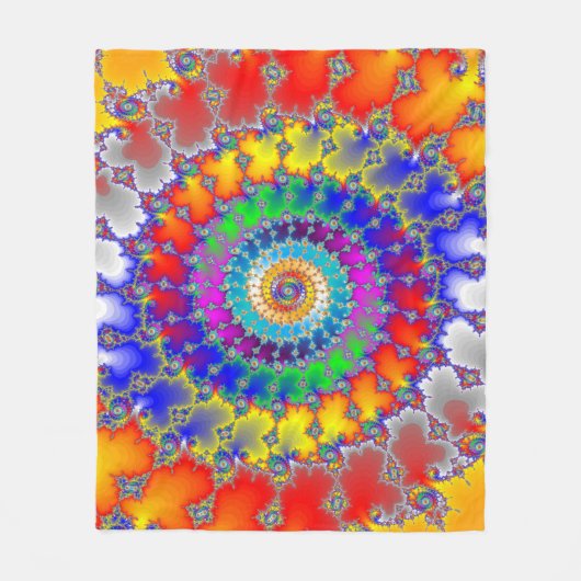 Psychedelic Fractal Fleece Deken (Voorkant)