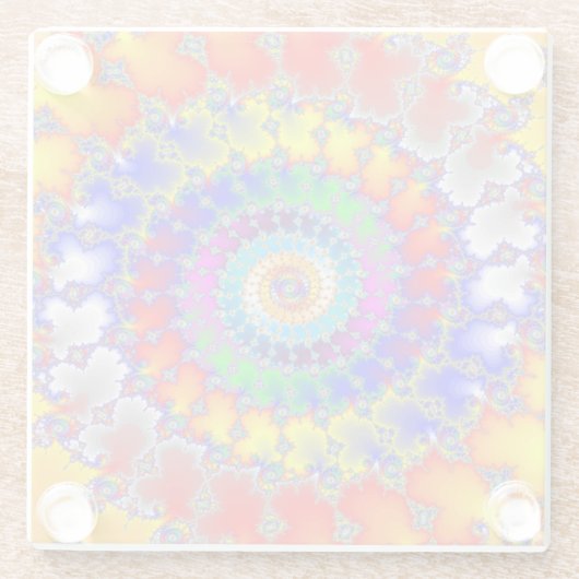 Psychedelic Fractal Glazen Onderzetter (Achterkant)