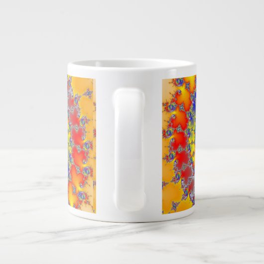 Psychedelic Fractal Grote Koffiekop (Achterkant)