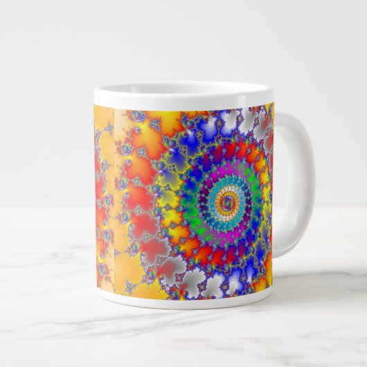 Psychedelic Fractal Grote Koffiekop (Voorkant rechts)