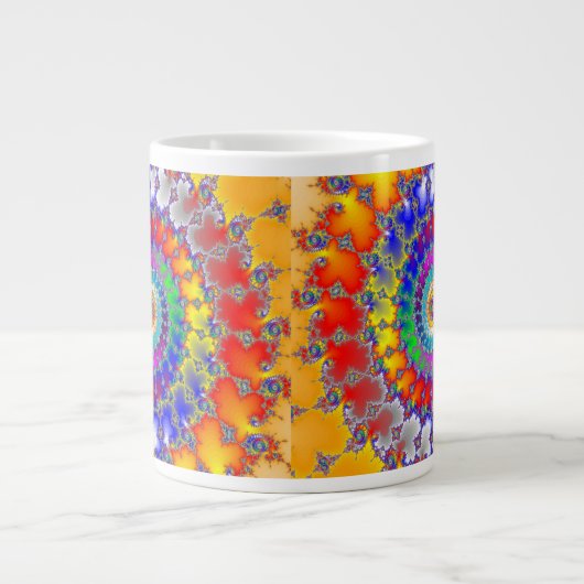 Psychedelic Fractal Grote Koffiekop (Voorkant)