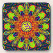 Psychedelic Fractal Kaleidoscope Om Set van 6 Drankjes Onderzetter (Voorkant)