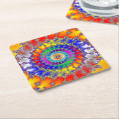Psychedelic Fractal Kartonnen Onderzetters (Schuin)