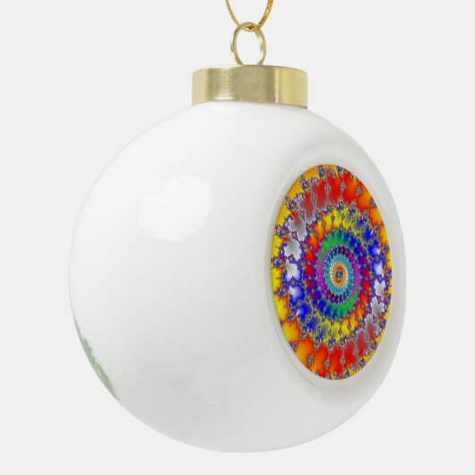 Psychedelic Fractal Keramische Bal Ornament (Links)