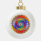Psychedelic Fractal Keramische Bal Ornament (Voorkant)