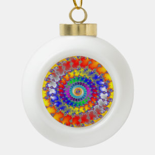 Psychedelic Fractal Keramische Bal Ornament