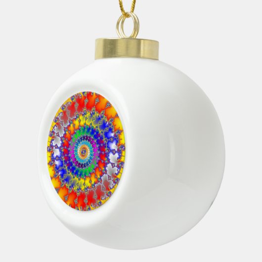 Psychedelic Fractal Keramische Bal Ornament (Rechts)