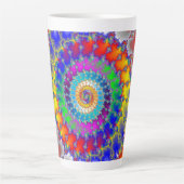 Psychedelic Fractal Latte Mok (Voorkant)