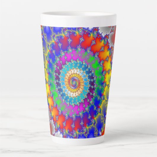 Psychedelic Fractal Latte Mok (Voorkant)