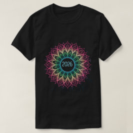 Psychedelic Fractal Mandala 2026 Design with Neon T-shirt