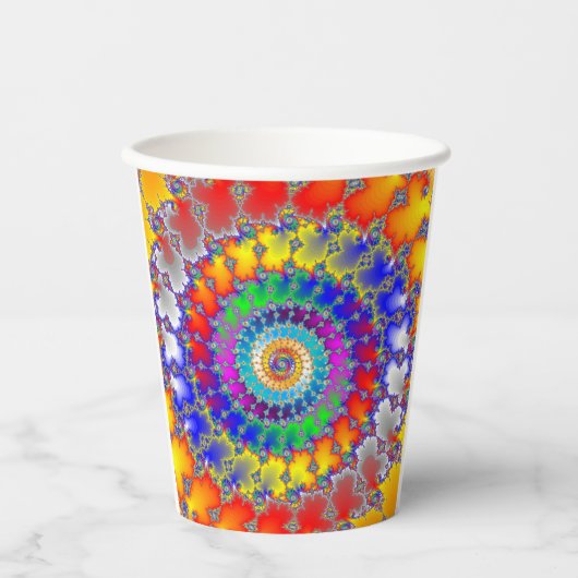 Psychedelic Fractal Papieren Bekers (Voorkant)