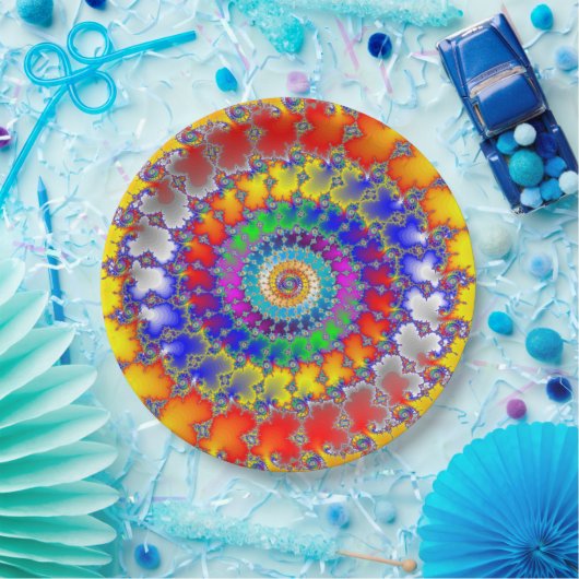 Psychedelic Fractal Papieren Bordje (Feest)
